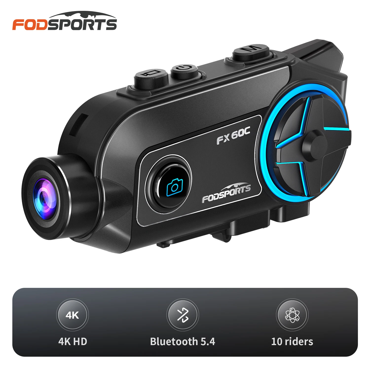 Fodsports FX60C Motorcycle Intercom Bluetooth Helmet Headset