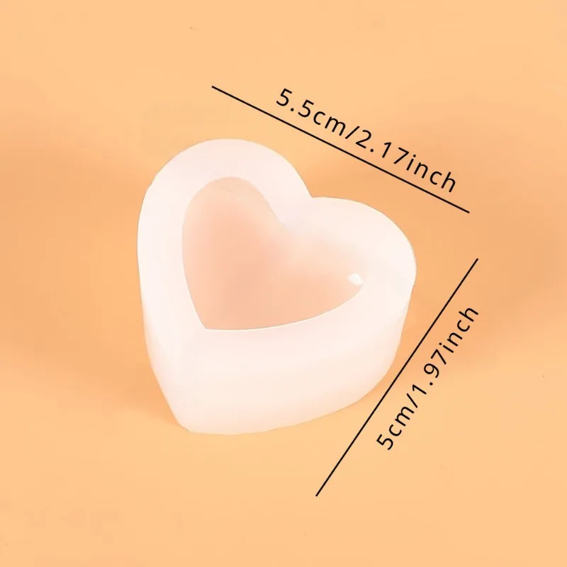 1pc DIY Crystal Epoxy Mold, Aromatherapy Plaster Table Ornaments, Love Candle Mold