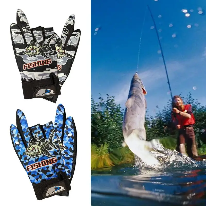Fishing Gloves For Men And Women UPF50 Sun Gloves For Men & Women Sunscreen Fishing Professional Three Finger