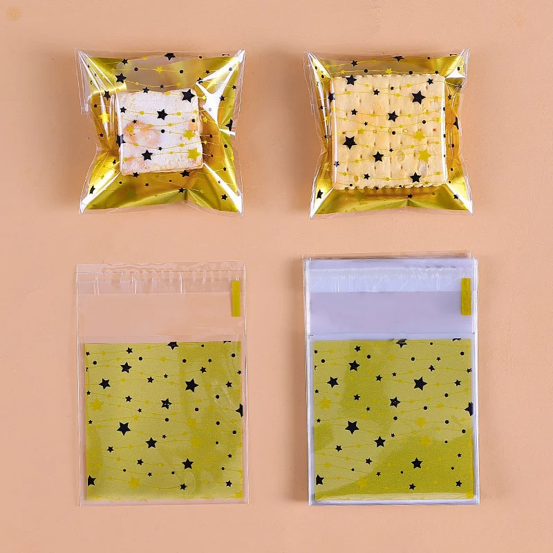 100PCS Plastic Christmas Candy Bags Cute Santa/Snowman/Deer Cookie Bag For Navidad DIY Biscuits Cookie Baking Packaging Supplies