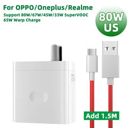 OPPO 80W SUPERVOOC USB Type A to C Power Adapter - US With 1.5m cable