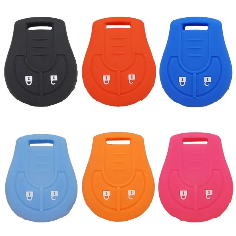 Silicone car key cover rubber key fob case holder for NISSAN March Sunny remote holder 2Button