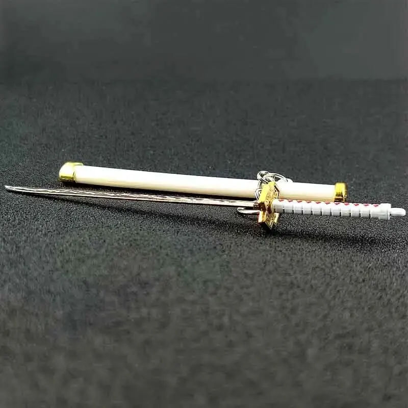 Anime Keychain Mini Roronoa Zoro Samurai Sword Keychain Anime Plastics Scabbard Key Chain Ring Katana Buckle for Men Cosplay Toy Jewelry Gift