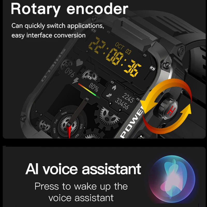 ο 1.85 &HD ũ Ʈ ġ  IP68   Ƽ з  ƮϽ ƮĿ  Smartwatch