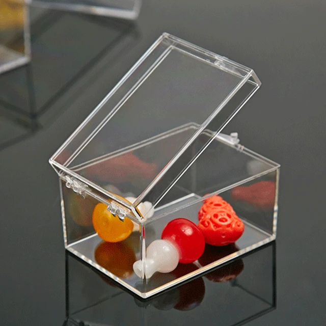 Boîte de rangement transparente en plastique, petite boîte de rangement PS,  Mini boîte de collecte, boîte d'affichage transparente - AliExpress
