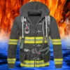 3D printing customized name new firefighter pattern warm hooded thickened jacket zipper fleece hoodie winter jacket casual 1