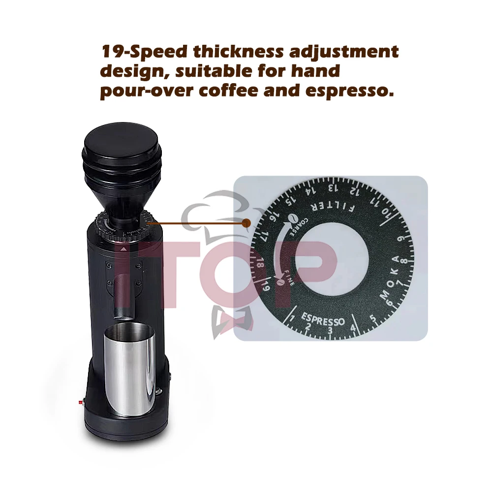 Coffee Grinder ITOP40 Coffee Grinder 40MM Titanium Burr Metal Bean Hopper 75g Wooden Lid Elegant Samll Coffee Grinder Machine Certified Product