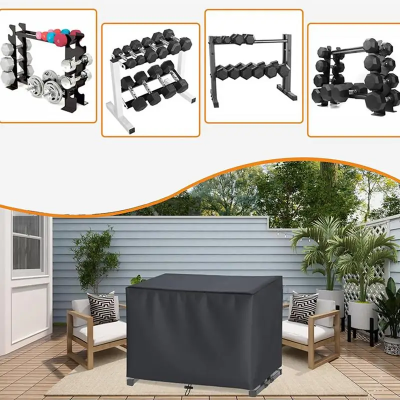 Dumbbell Rack Cover Outdoor Silver Coating Waterproof Dumbbell Rack Dust Cover Square Barbell Protective For Home Use