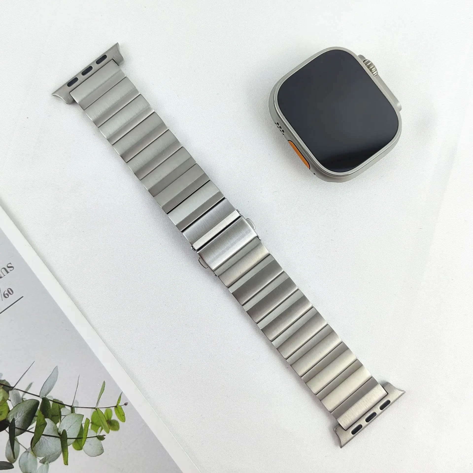 Titanium Watch Band For Apple Watch Ultra 49MM 44MM 45MM 42MM Luxury MetalStrap For Iwatch Sereis 9 8 7 6 SE 5 4 3 2 1 Bracelet