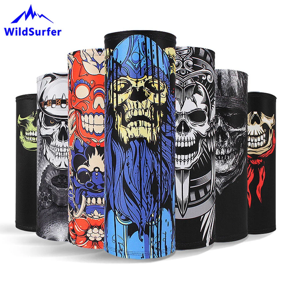 

Motorcycle Face Mask skeleton Skull 3D hood Halloween Bandana headband Bike Ski Skull Half Face Mask Ghost Seamless COD Scarf