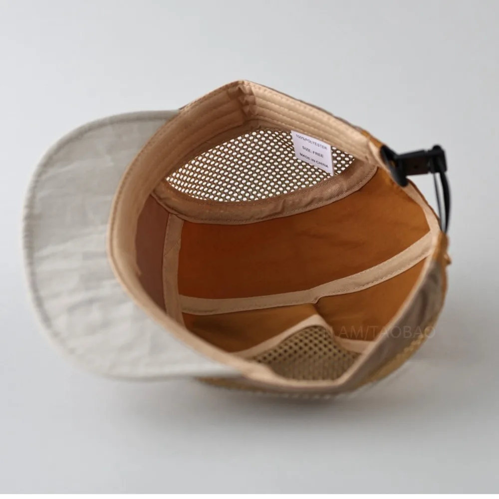 Versatile Retro Mesh Baseball Cap Quick Drying 5 Panel Sun Visor Cap Adjustable Breathable UV Protection Unisex