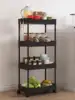 1pc Kitchen Bathroom Storage Rack 3/4 Tier Rolling Cart Storage Shelf Movable Gap Slim Slide Organizer Shelf Livingroom Rack 2
