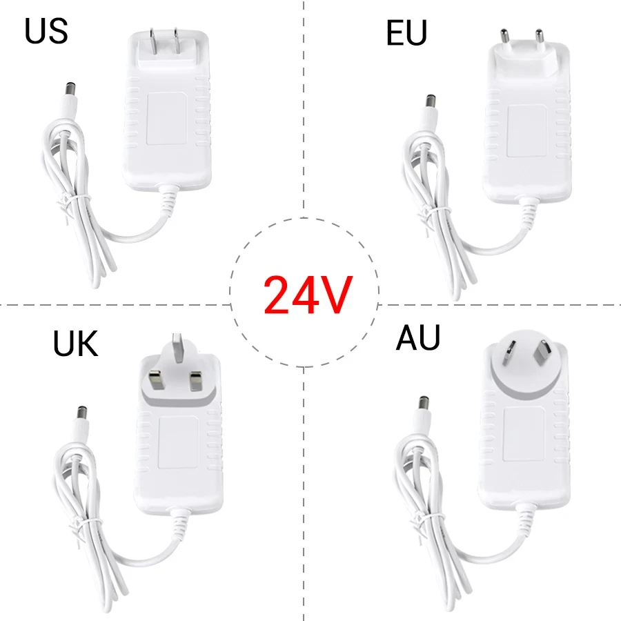 Universal LED Power Adapter - Multi-Voltage AC to DC Transformer with International Plug Options