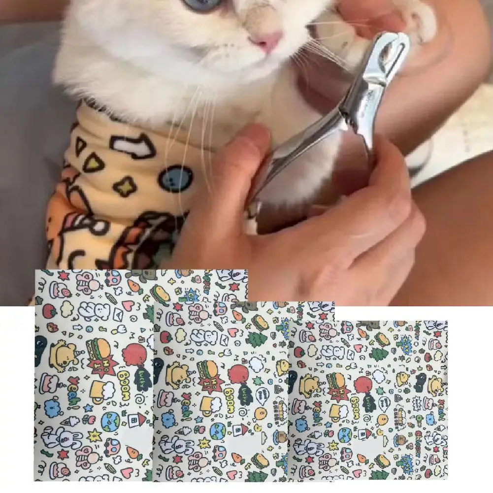 Self Adhesive Cat Wrap Cloth Anti Scratch Bite Escape Pet Grooming Nail Clipping Medicine Calming Tool Multifunctional Fabric