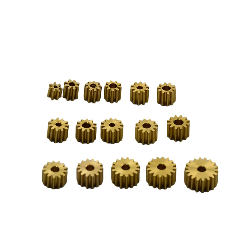 Motor Gear 0.3M Modulus Brass Metal Copper Gear 8/9/10/11/12/13/14/15/16/18 Teeth Toy Car Motor Transmission Gear Fit 1mm 1.5mm 2mm Shaft motor gear transmission gear