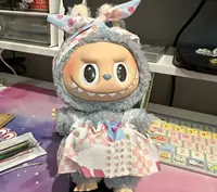 For Labubu Colorful Plaid Overall Dress Set Cute Mini Doll Clothes Outfit & Accessories Girls Gift 1