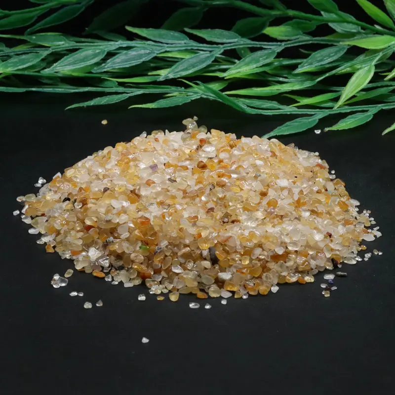 

3-5 мм, 100 г, натуральный Золотой полезник, полированный гравий, кварцевый кристалл, исцеляющий чакра, минеральный образец, аквариум, садовый декор