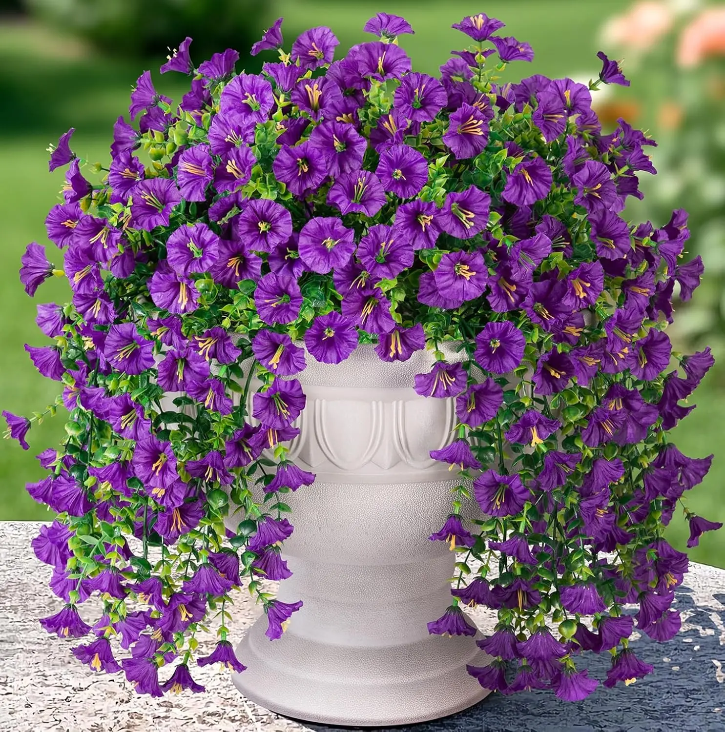 2pz Fiori Artificiali Viola da Appendere, Ghirlanda Glicine Densa per Matrimonio, Parete, Balcone, Finestra, Festa, Giardino Esterno | Leroy Merlin