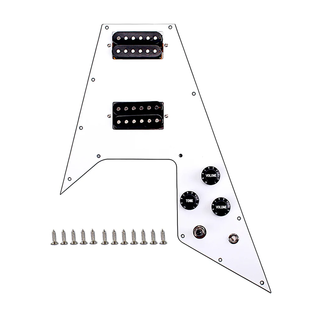 

1 Set 3 Ply Electric Guitar Pickguard Scratch Plate HH For Style Guitar Parts Replacement GPV01 (White)