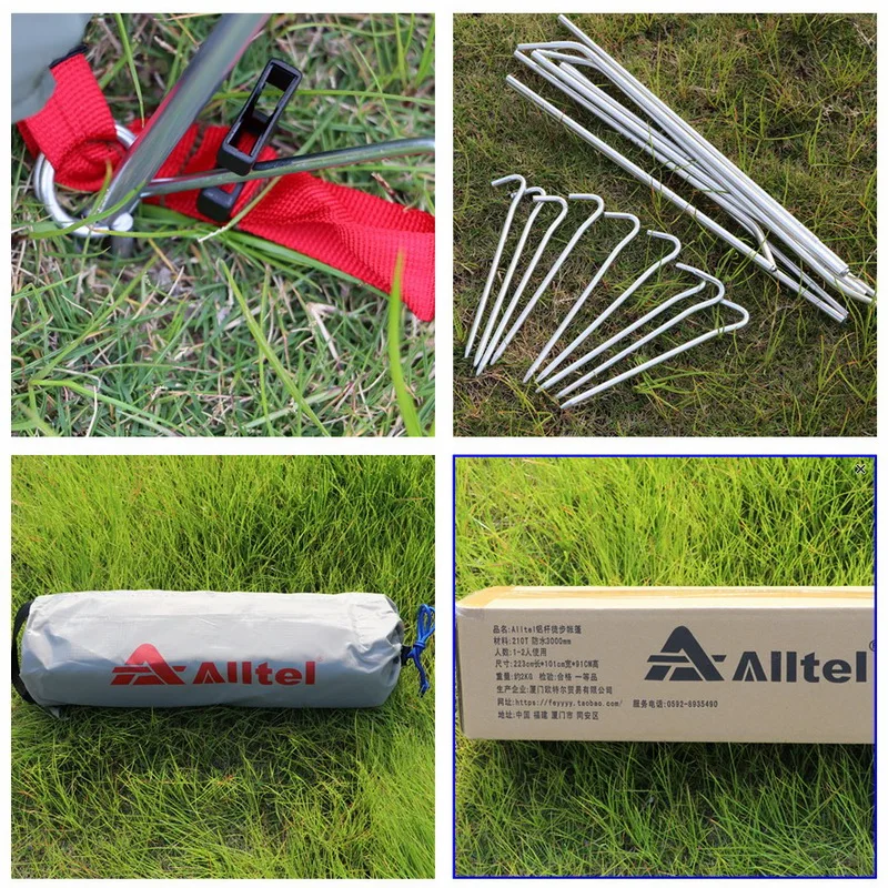 Alltel Genuine Ultra Light Outdoor Camping Mountaineering Outside Hiking Double Layer Aluminium Alloy Rod Single Person Tent