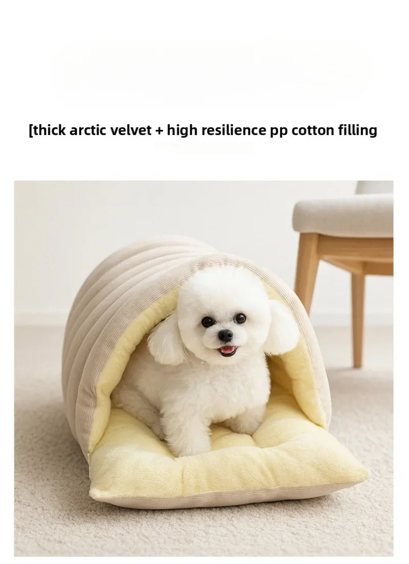 Cat Nest Four Seasons Universal Removable and Closed Cat Bed Winter Dog Nest Warm Sleeping Bag with Thick Velvet Pet Supplies