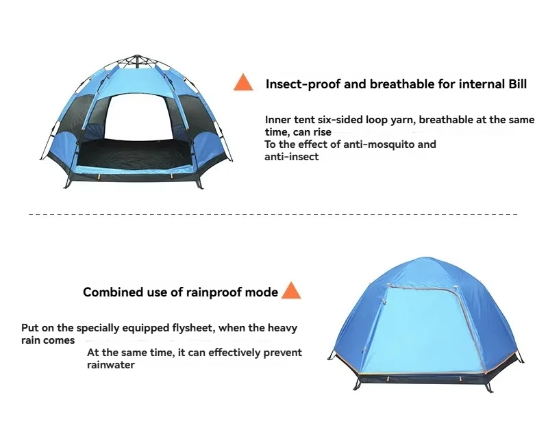 Big Space Outdoor Camping Tents 8-12 Persons Double Layers 2 Rooms 1 Living Room Luxury Waterproof Camping Tent