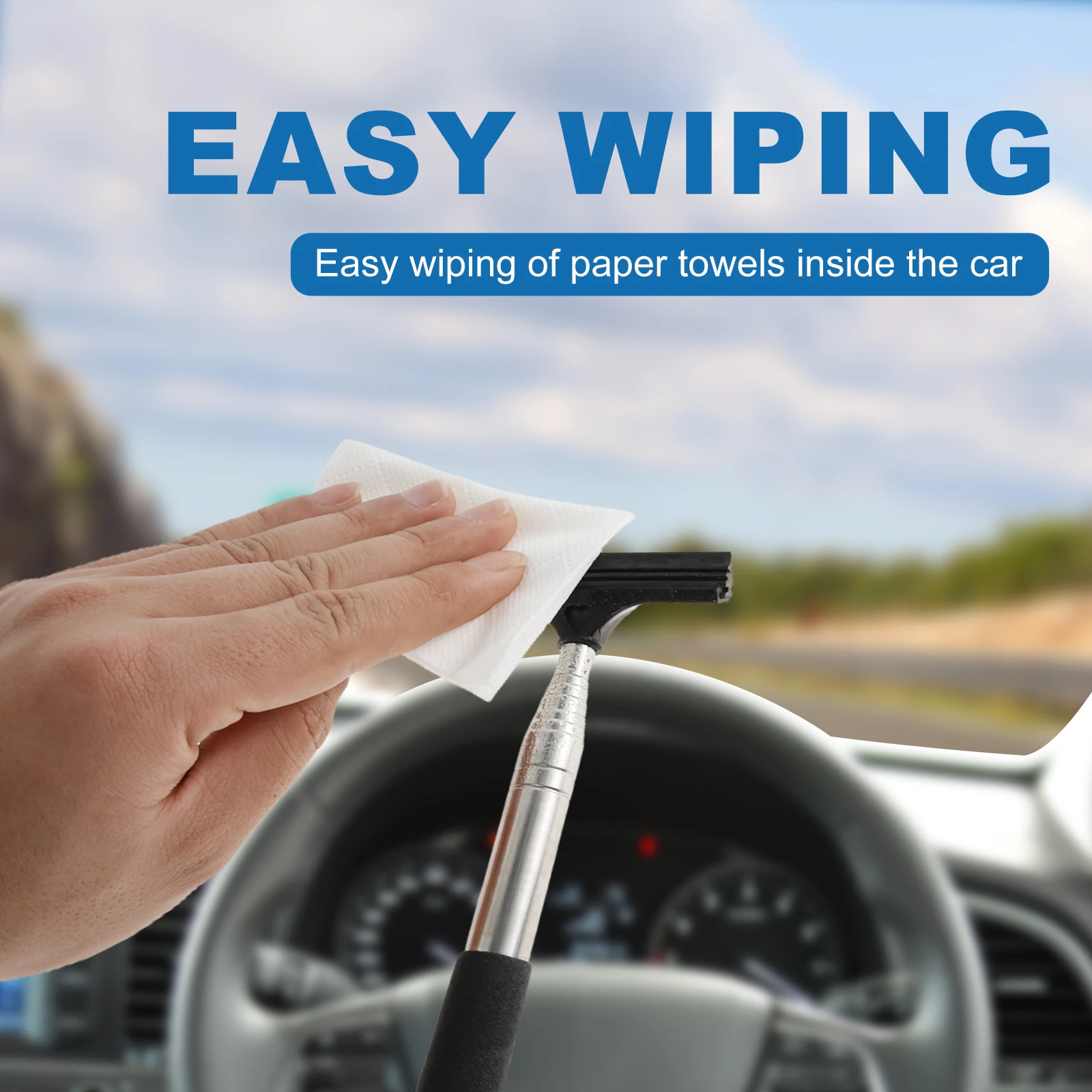 Window Cleaning Squeegee Car Rearview Mirror Wiper 2Pcs
