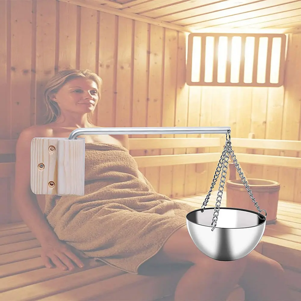 Stainless Steel Sauna Bowl Aroma Bowl Cup Essential Oil Bowl Sauna Room Accessories Aromatherapy Essential Oil Bowl Steam Room 6