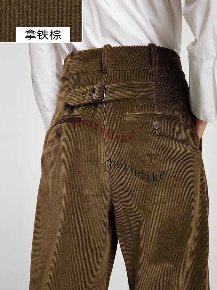 Thorndike Winter Autumn Corduroy Suit Pants Men straight Pants thick Pants Purple Formal Business Male Wedding Casual Trousers 6