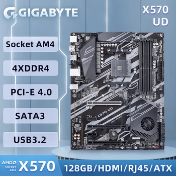 기가바이트 X570 UD 마더보드, AMD AM4 중고 마더보드, DDR4 와이파이 6 M.2 PCIE 4.0 Ryzen 5 5600 5000 5700x 프로세서 지원