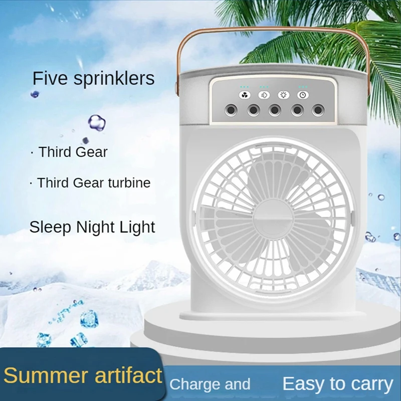 

Portable Air Conditioner Fan 5-Hole Spray Air Cooing Mini Personal Fan Electric Fan Humidifier Table Fan For Home
