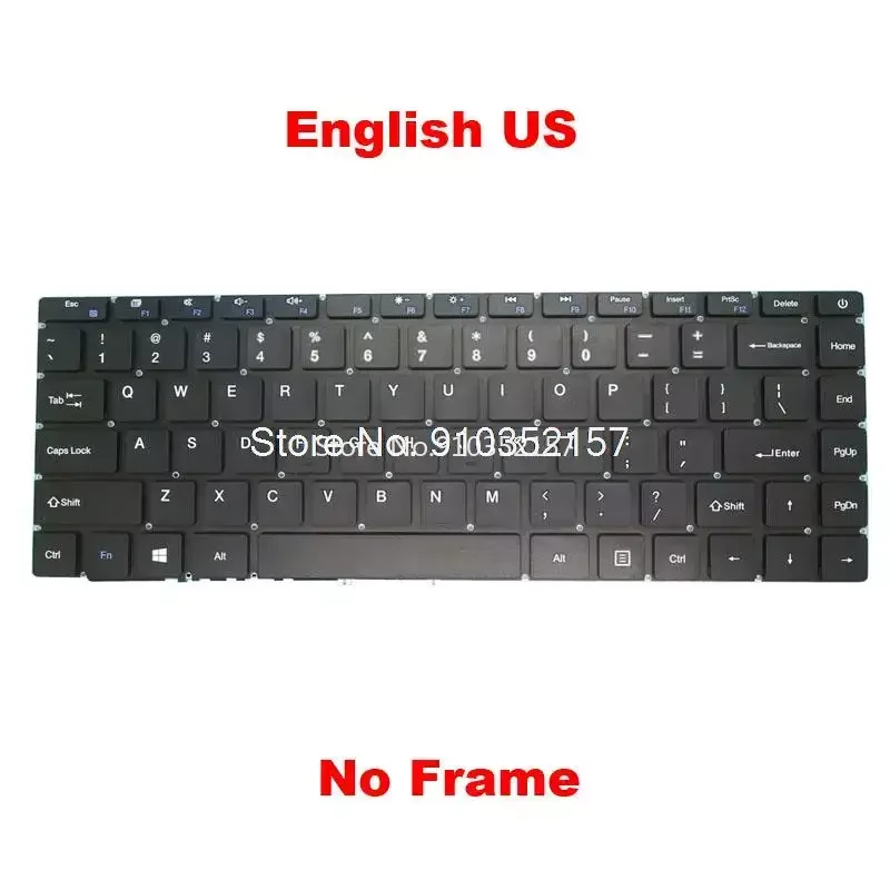 Teclado portátil para Teclast F7 Plus II, Teclado chinês tradicional, sem moldura, TW Latin America LA United States, Preto, 14.1 in, F7 Plus 2