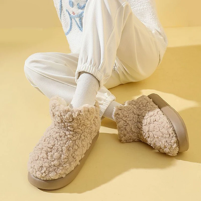 Snow Boots Plush Warm Ankle Boots For Women Men Winter Shoes Windproof Lightness Cotton Boots Couple Female Winter Shoes Booties