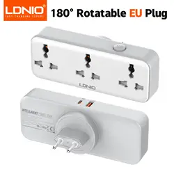 Universal Wall Power Strip with USB A/C Ports and Rotatable Plug (EU Plug)