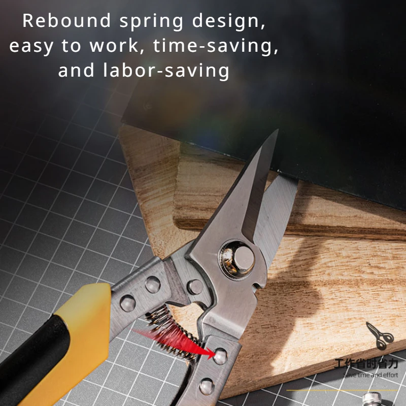 DELI  Aviation Scissor Tin Snips Metal Sheet Cutting Snip Cutter Multi-directional Scissors Industrial Professional Hand Tool 3