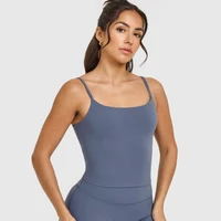 Softmotion Strappy Mid Vest Women Yoga Sports Vest With Built in Bra Fitness Tank Top Push up Sports Bra Workout Running Gym Top