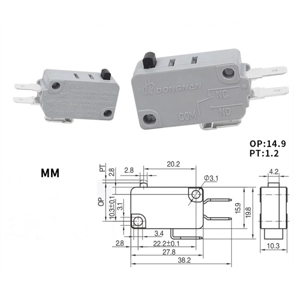 1PC Southeast micro switch KW3A small travel limit switch foot without silver contacts