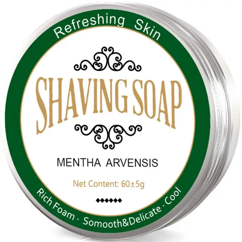 Long-lasting Shaving Brush Refreshing Mint Gentle Smooth Men's Shaving Soap Long-lasting Foam Must-have In Demand