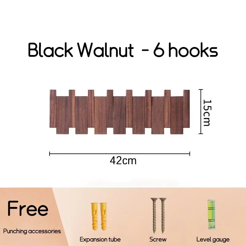 Black Walnut 6 Hooks