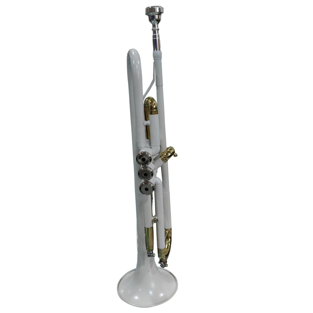 White Trumpet Musical Instrument B-flat Brass Wind Instrument Children Trumpet Performance Student Grade Examination Beginners