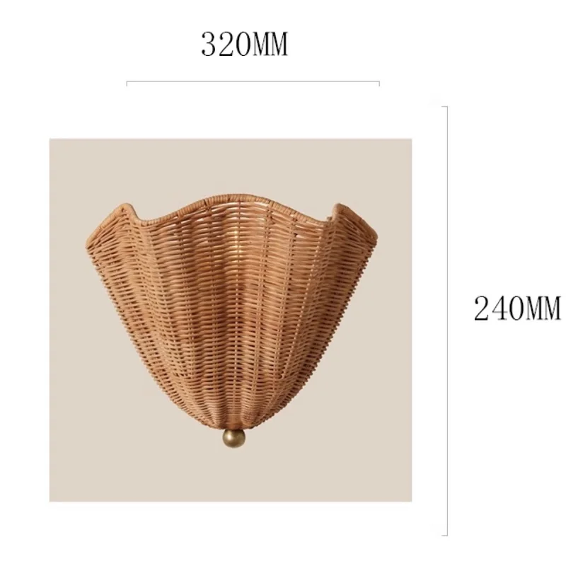Handmade Rattan Retro Wall Lamp 6