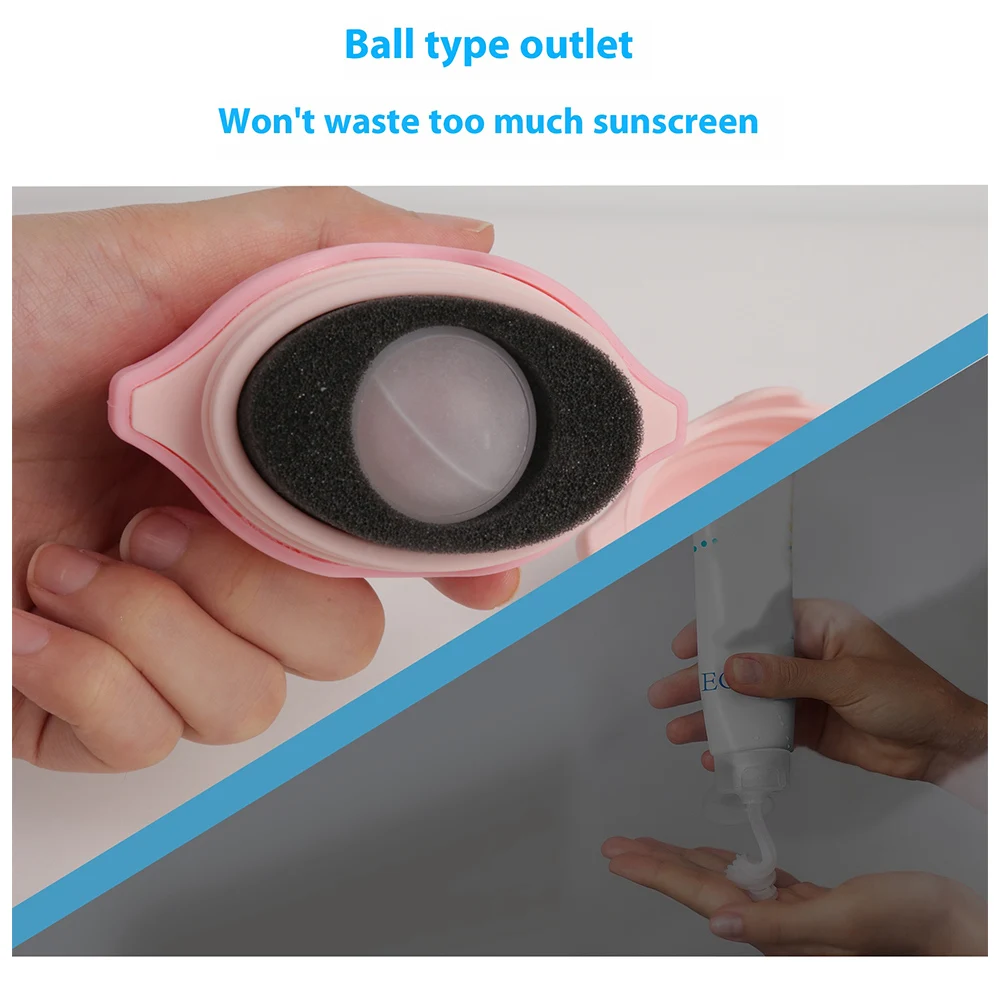 1PCS Roll on Sponge Applicator Silicone Sun Lotion Applicator Refillable Suncream Roller Applicator Portable for Outdoor Travel