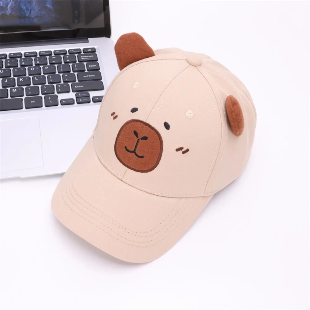 Fashion Breathable Capybara Peaked Cap Thin Cotton Children Baseball Hat Korean Style Polyester Baby Sunscreen Hat Outdoor