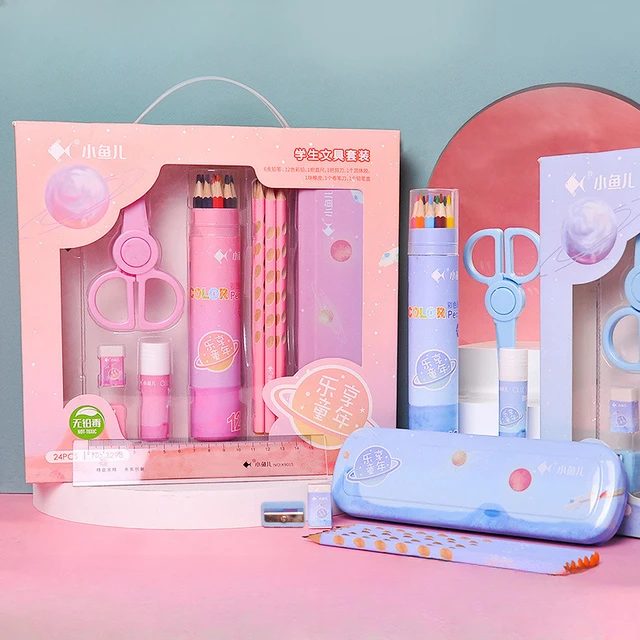 귀엽고 재미있는 아동용 만화 문구 선물 상자 세트 소개