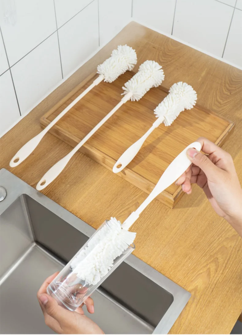 New Kitchen Wine Glass Cleaner Sponge Brush Cup Deep-Clean Reusable Long Handle Non-Scratch For Bottles Scouring Cleaner Tools_voghion.com