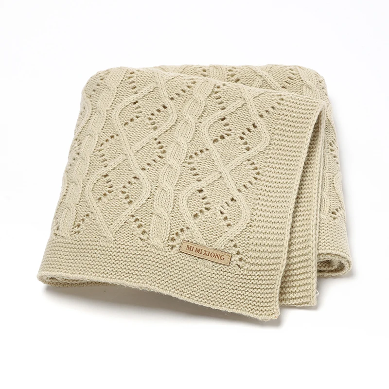 

Breathable Baby Swaddle Wrap Blankets Soft Newborn Netural Knit Stroller Bassinet Bedding Covers 70*90cm Toddler Throw Quilts