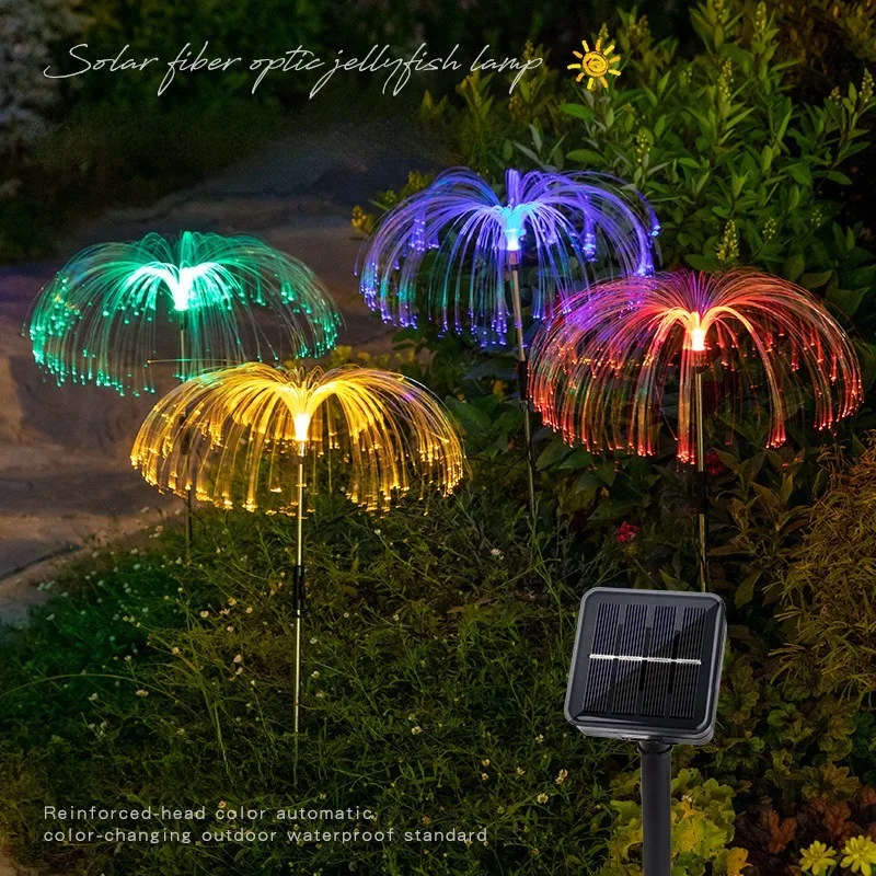 

2023 New Outdoors Solar Jellyfish Lights Colorful LED Fiber Optic Park Garden Insertion Landscape Festival Decoration Lawn Lamps