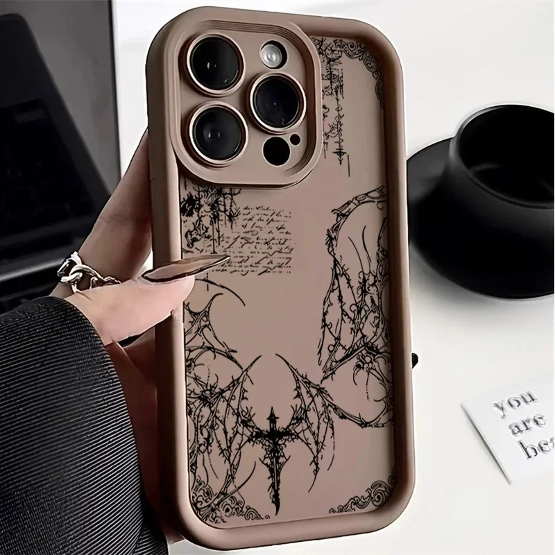Luxury Dark Gothic Cross Mark Phone Case - Elegant Protective Casing