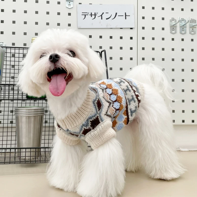 Description Picture 6 of itemNew Luxury Dog Clothes Puppy Knitted Sweater Chihuahua French Bulldog Warm Coat for Small Dog Outfit Jacket Pet Clothing Winter