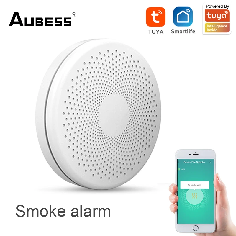 

2 In 1 Tuya Smart WiFi Smoke Detector Sensor & Carbon Monoxide Detector Composite Home Fire Detector Smoke Alarm Sensor
